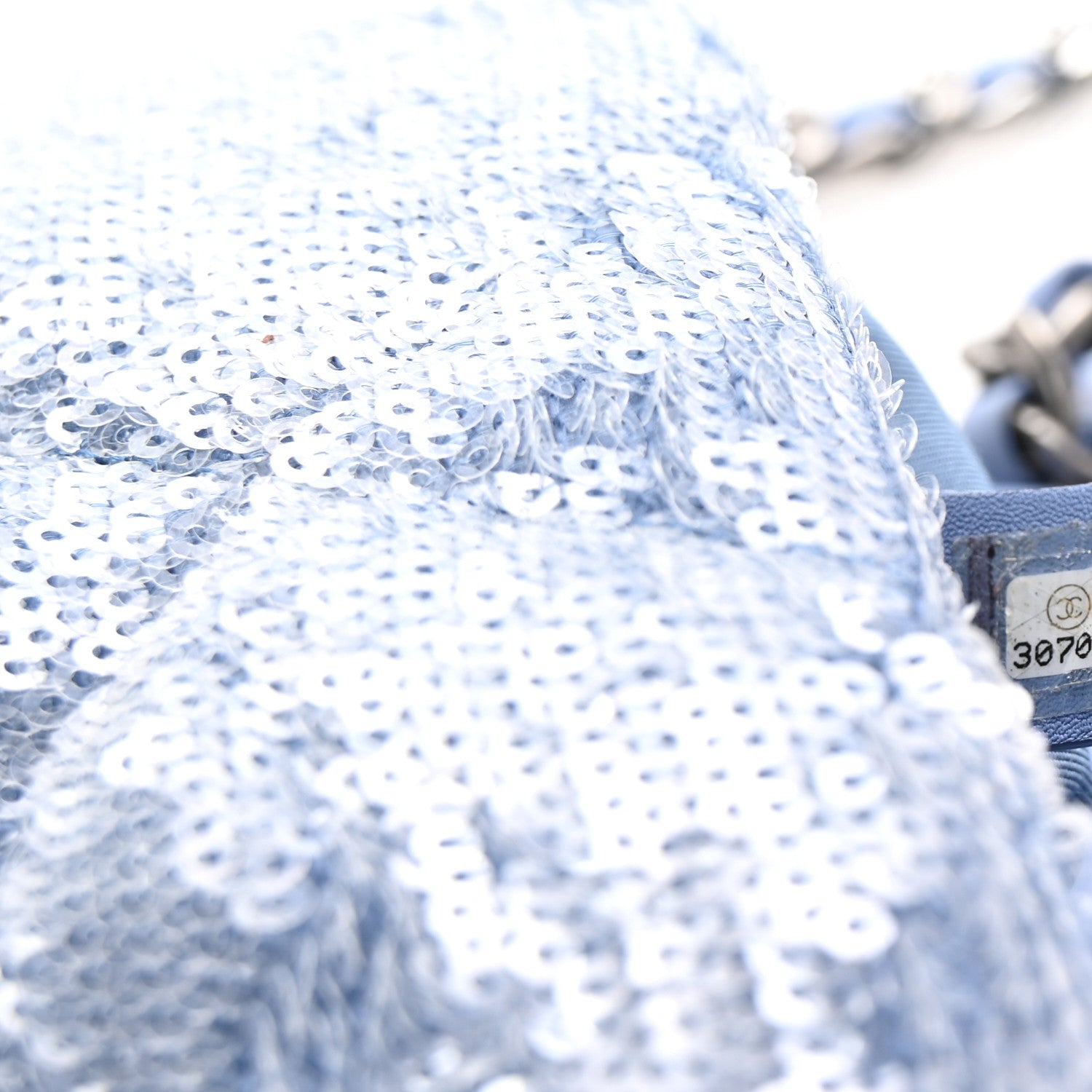 Chanel Sequin Quilted Medium Chanel 19 Flap Light Blue 7 of 10