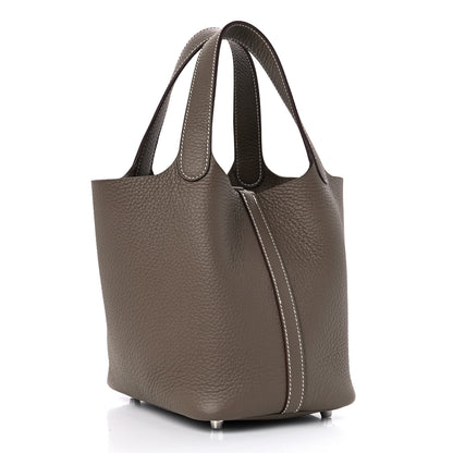 Hermes Taurillon Clemence Picotin Lock 18 PM Etoupe 3 of 9