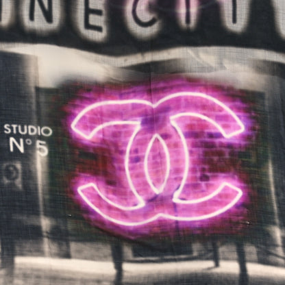 Chanel Cashmere Cinecitta Shawl Black Pink 2 of 6