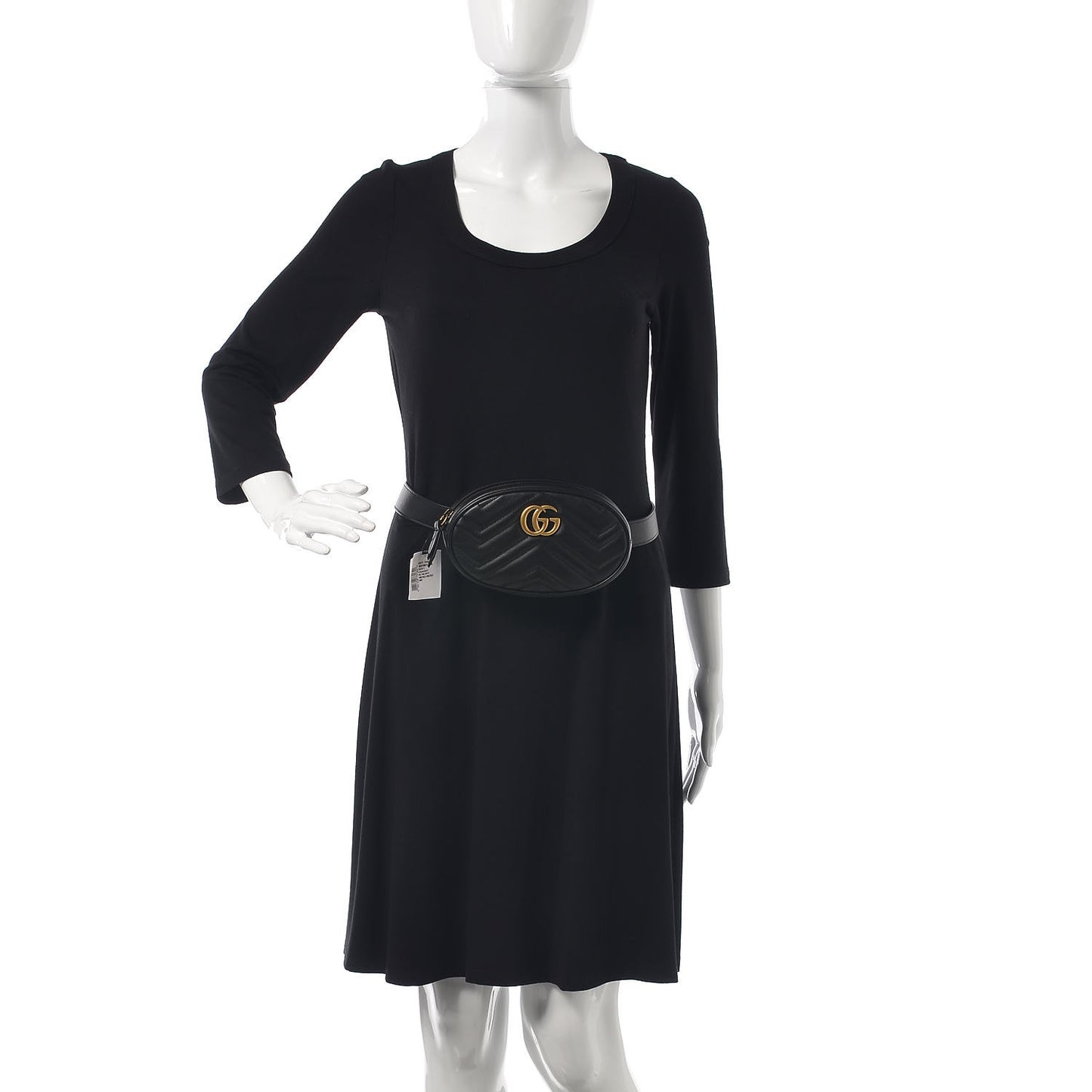 Calfskin Matelasse GG Marmont Belt Bag 75 30 Black