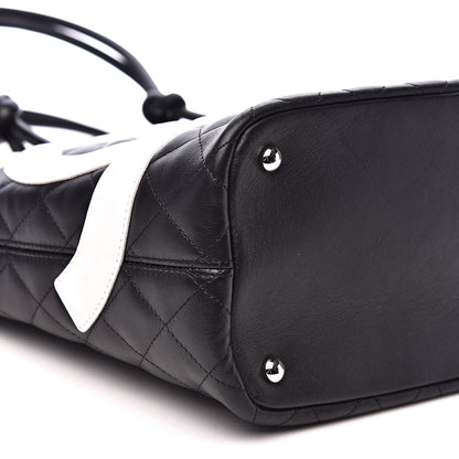 Chanel Calfskin Quilted Medium Cambon Tote Black White 8 of 13