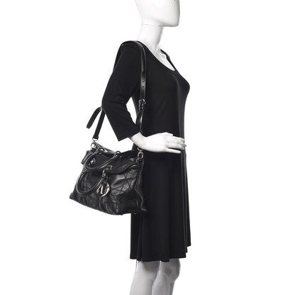 Christian Dior Lambskin Cannage Medium Granville Tote Black 3 of 12