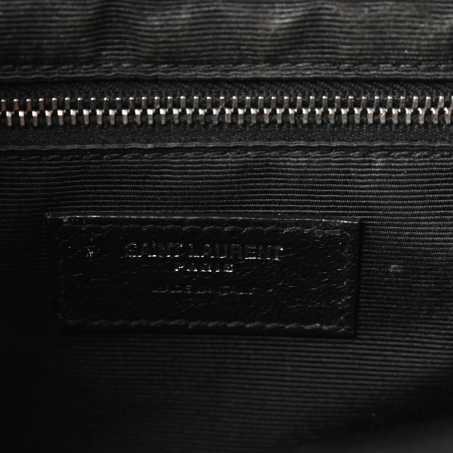Grain De Poudre Textured Mixed Matelasse Large Triquilt Monogram Satchel Black