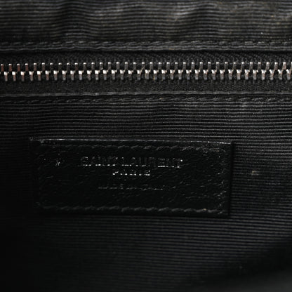Saint Laurent Grain De Poudre Textured Mixed Matelasse Large Triquilt Monogram Satchel Black 5 of 9