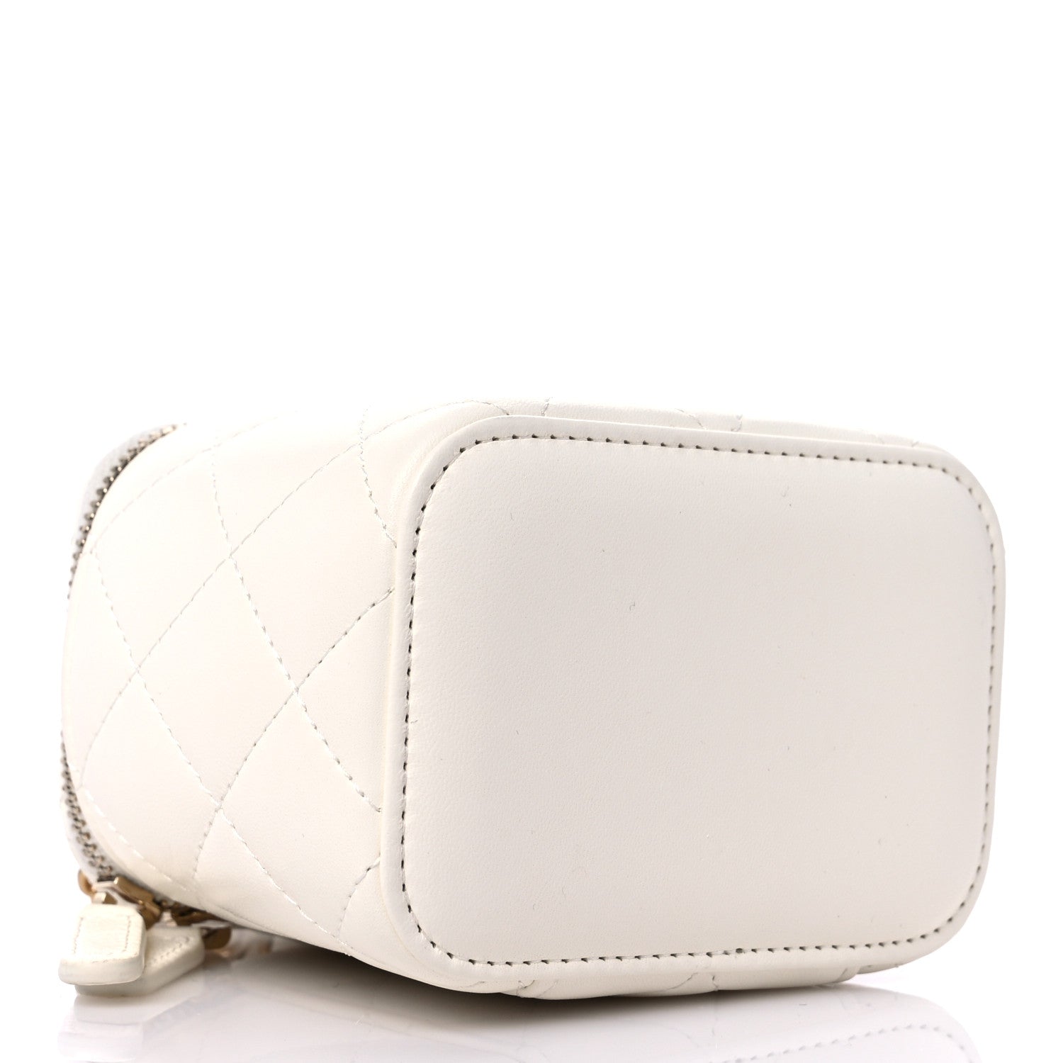 Chanel Lambskin Quilted Pearl Crush Mini Vanity Case With Chain White 4 of 11