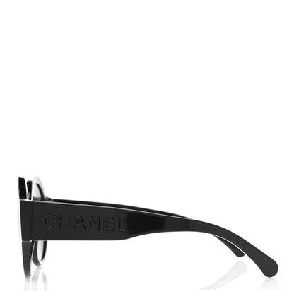 Chanel Acetate Polarized Round Sunglasses 5410 Black 3 of 10
