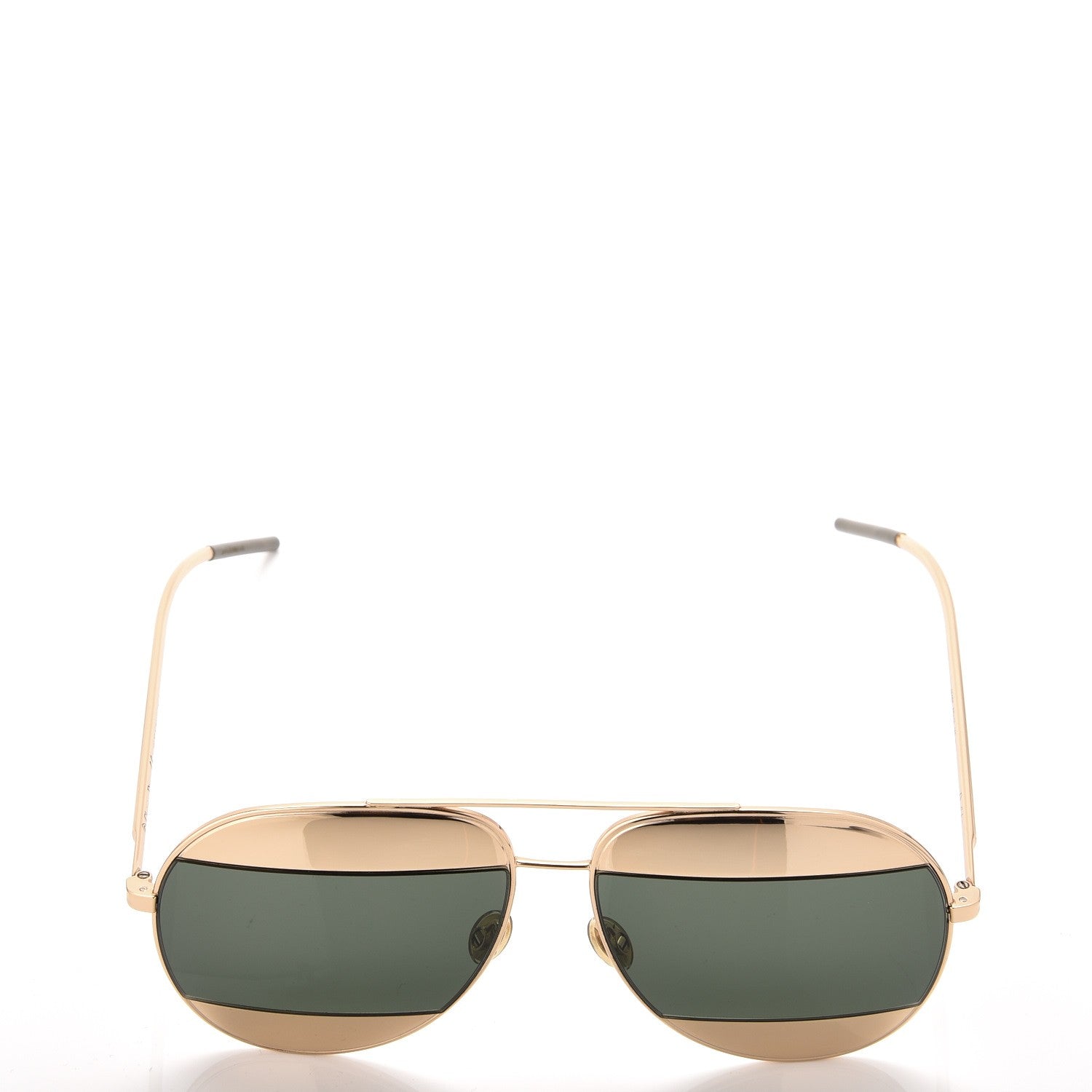 Christian Dior Split 1 Aviator Sunglasses Gold Silver 2 of 7