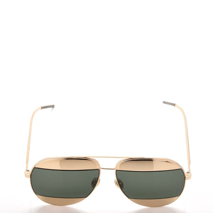 Christian Dior Split 1 Aviator Sunglasses Gold Silver 2 of 7
