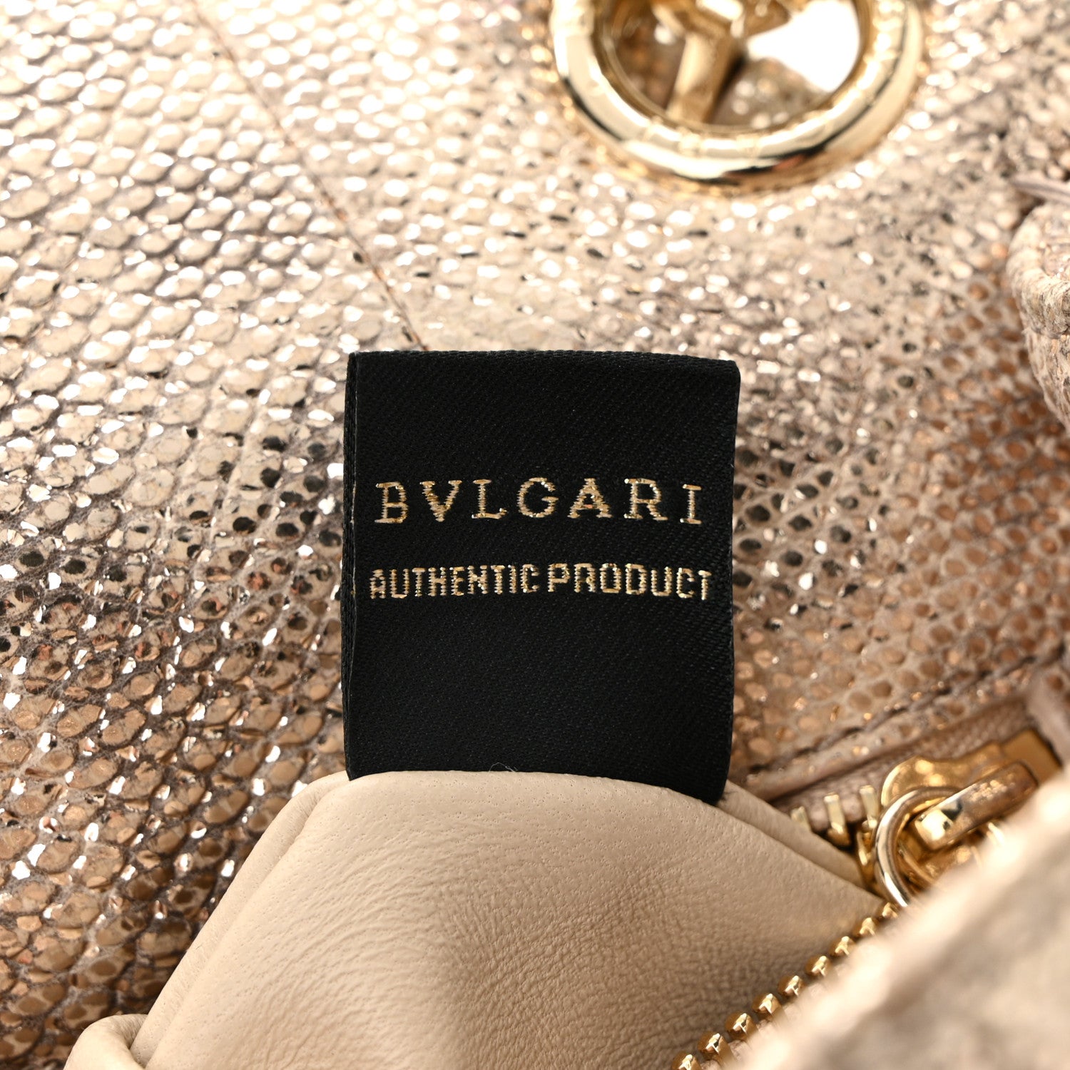 Bulgari Metallic Karung Matelasse Mini Serpenti Cabochon Crossbody Gold 7 of 10