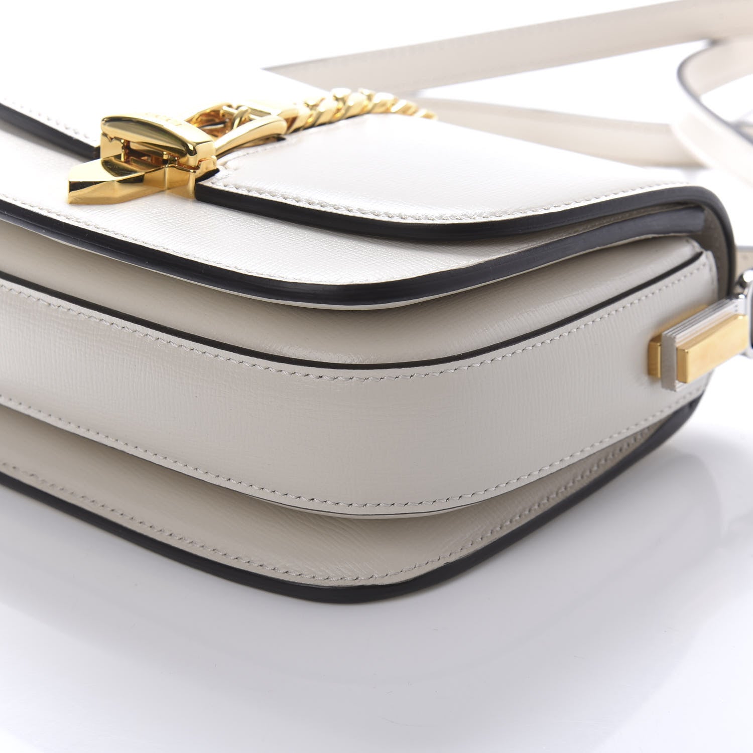 Gucci Azalea Calfskin Mini Sylvie 1969 Flap Messenger Bag Mystic White 7 of 10
