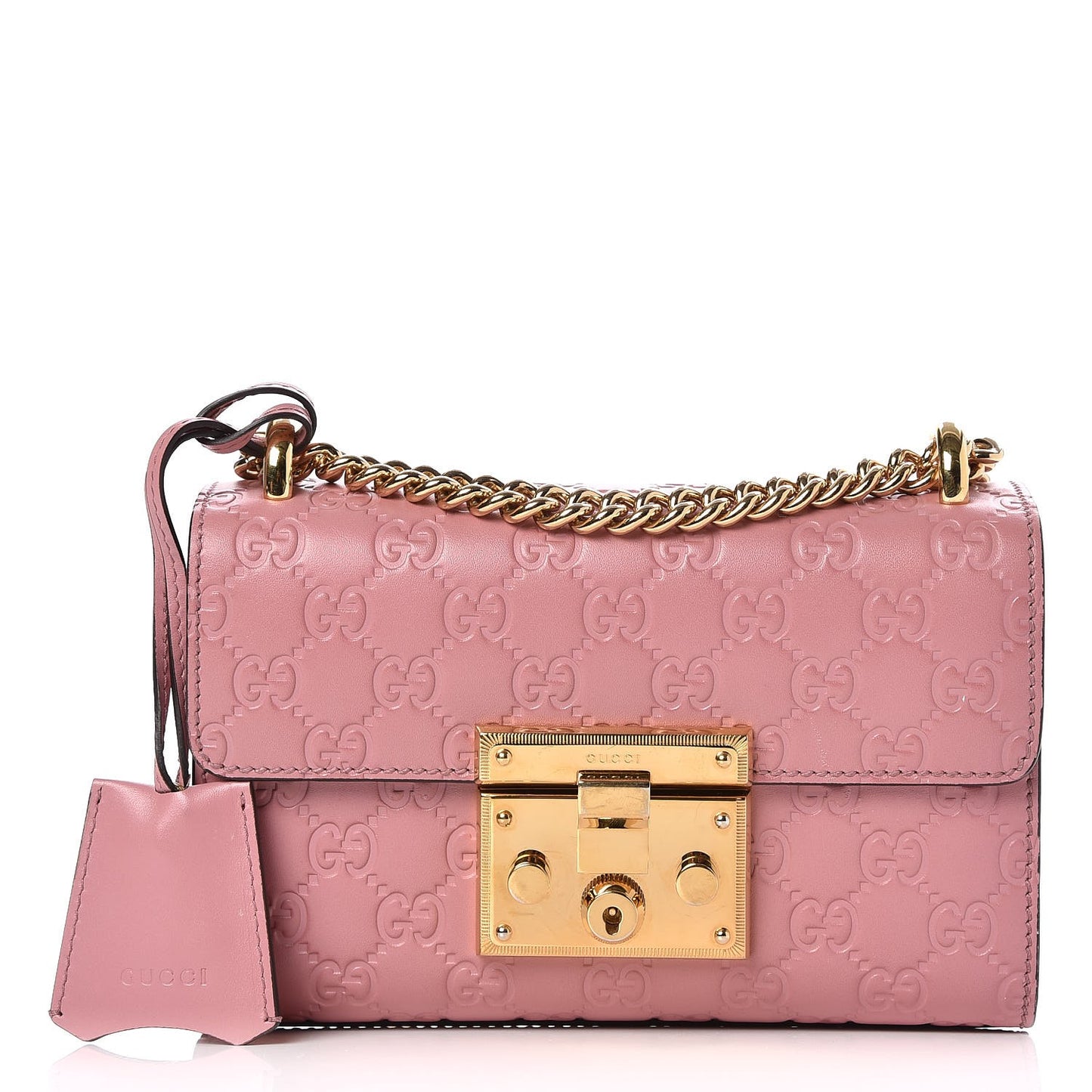 Guccissima Small Padlock Shoulder Bag Rose Baby Candy