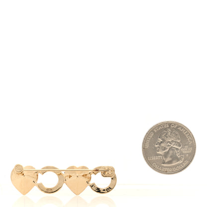 Chanel Pearl Crystal Coco Brooch Pink Gold 2 of 4