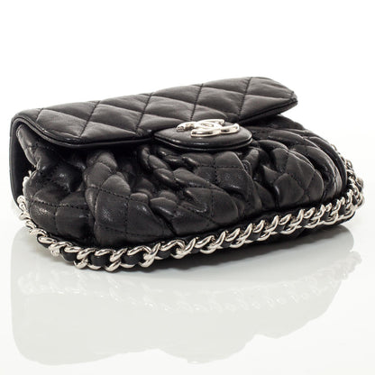 Chanel Washed Lambskin Mini Chain Around Messenger Black 4 of 9