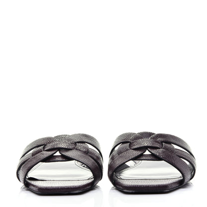Saint Laurent Grain De Poudre Nu Pied 05 Slide Sandals 36 Burgundy 2 of 12