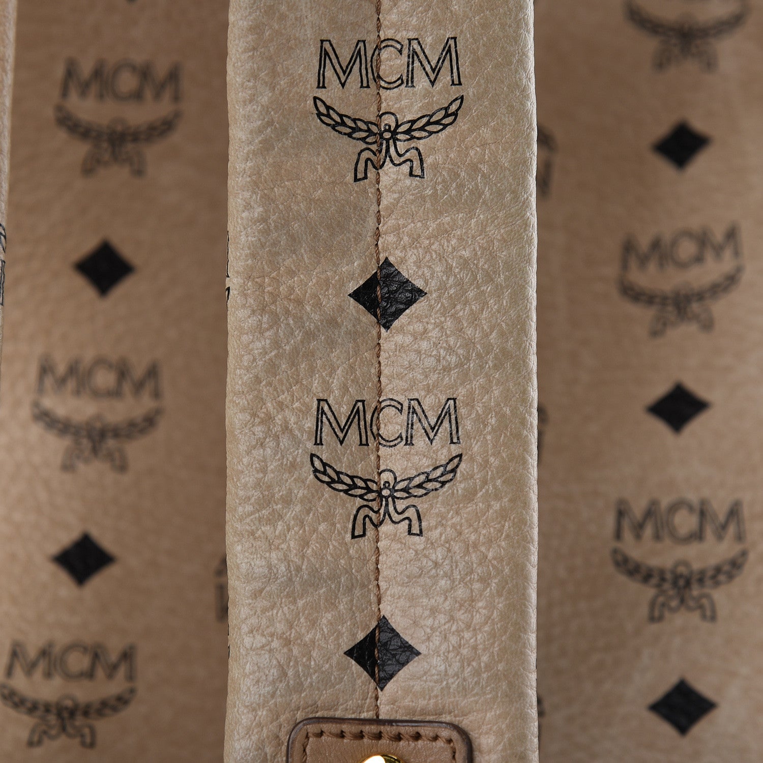 MCM Visetos Medium Studded Stark Backpack Beige 9 of 19