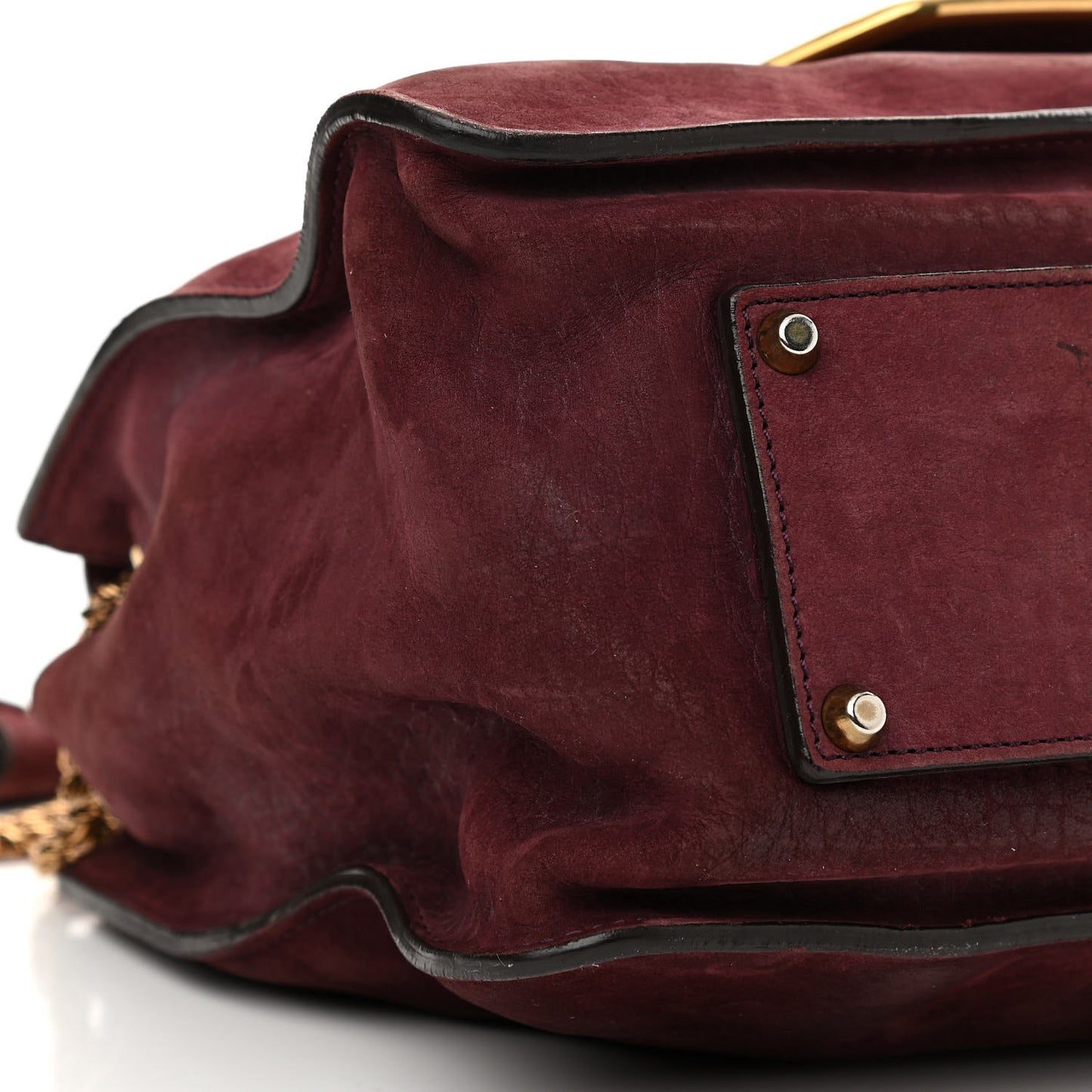 Nubuck Medium Sally Flap Bag Burgundy