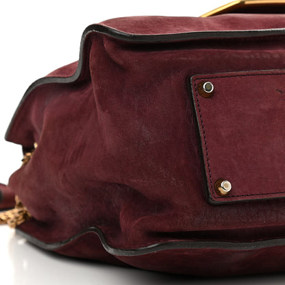 Chloe Nubuck Medium Sally Flap Bag Burgundy 13 of 14