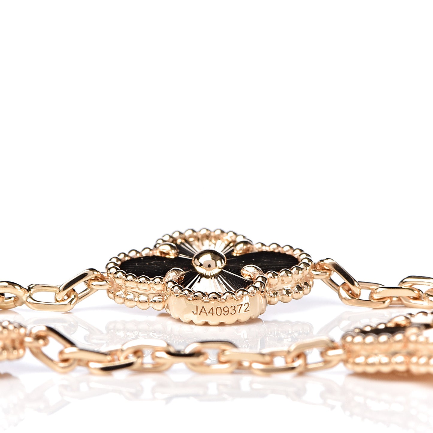18K Yellow Gold 5 Motifs Guilloche Vintage Alhambra Bracelet