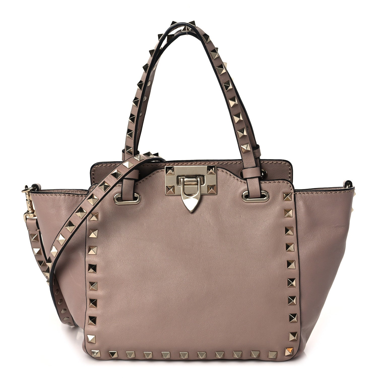 Valentino Garavani Vitello Mini Rockstud Tote Poudre 1 of 7