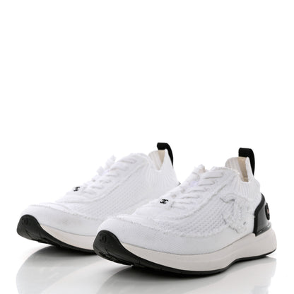 Chanel Fabric Logo Sneakers 37 White 3 of 11