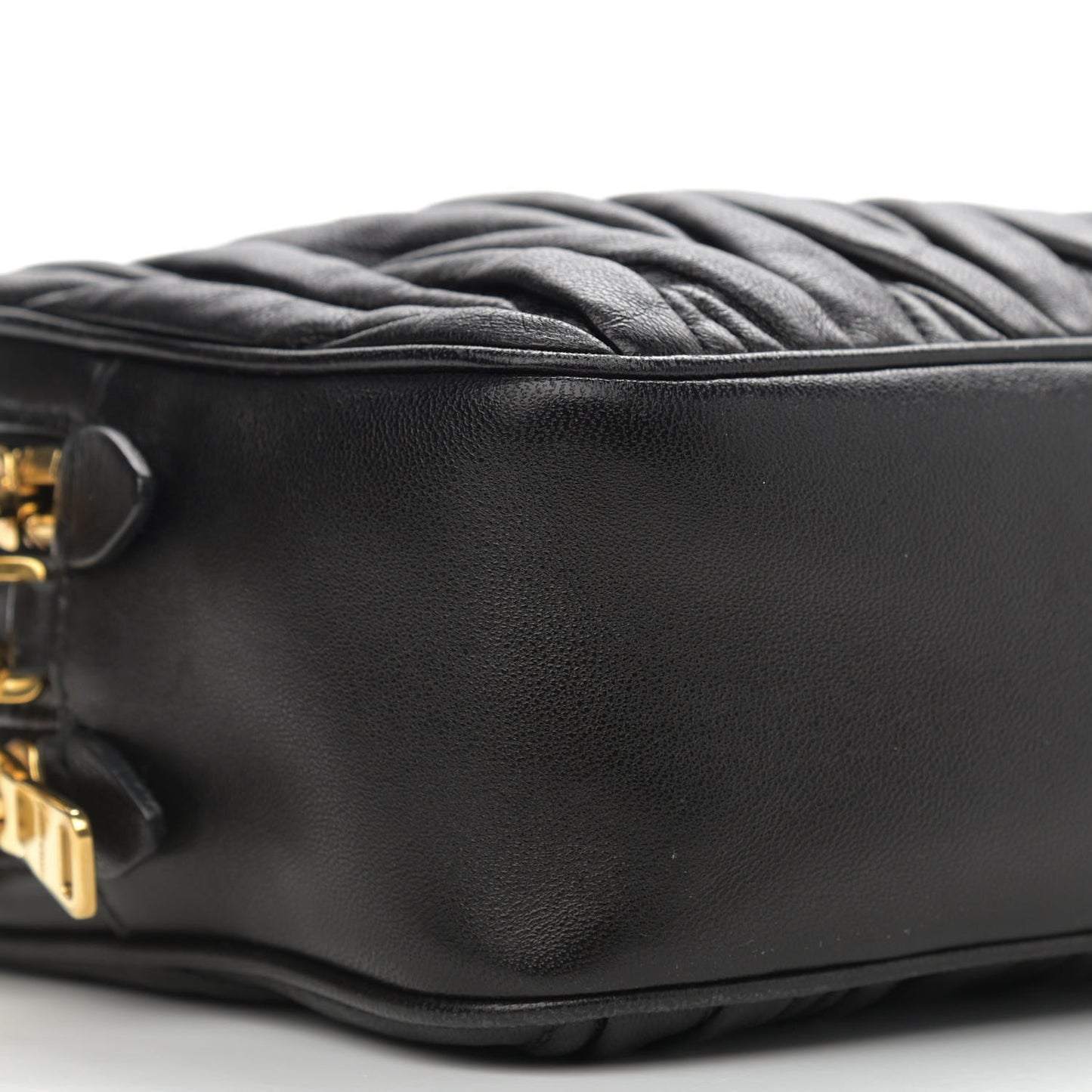 Nappa Matelasse Double Zip Pochette Clutch Black