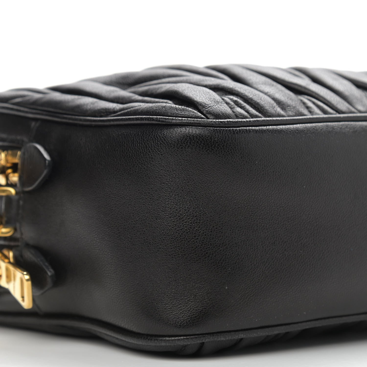 Miu Miu Nappa Matelasse Double Zip Pochette Clutch Black 5 of 11