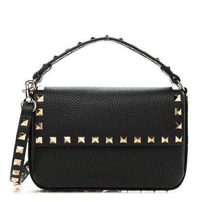 Valentino Garavani Grainy Calfskin Rockstud Crossbody Pouch Black 1 of 10