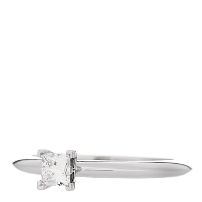 Tiffany Platinum Diamond .25ct Princess Cut Engagement Ring 53 6.5 3 of 6