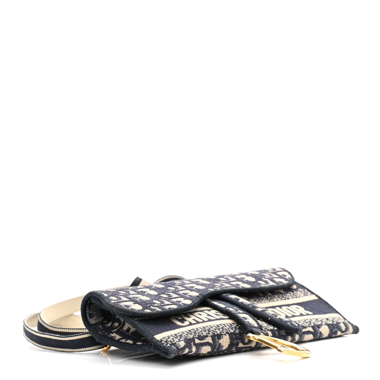 Christian Dior Oblique Slim Saddle Pouch Blue 4 of 11