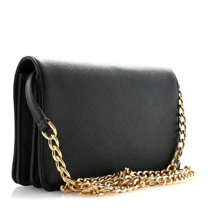 Prada Saffiano Lux Chain Wallet Black 3 of 11