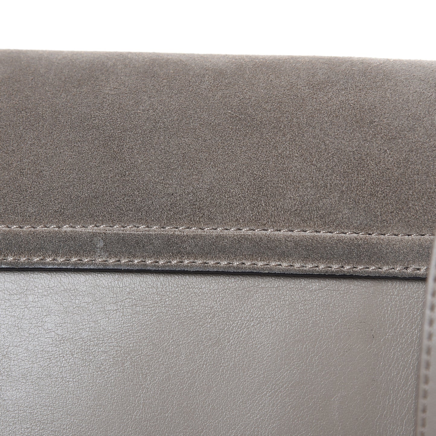 Suede Calfskin Small Faye Shoulder Bag Motty Grey