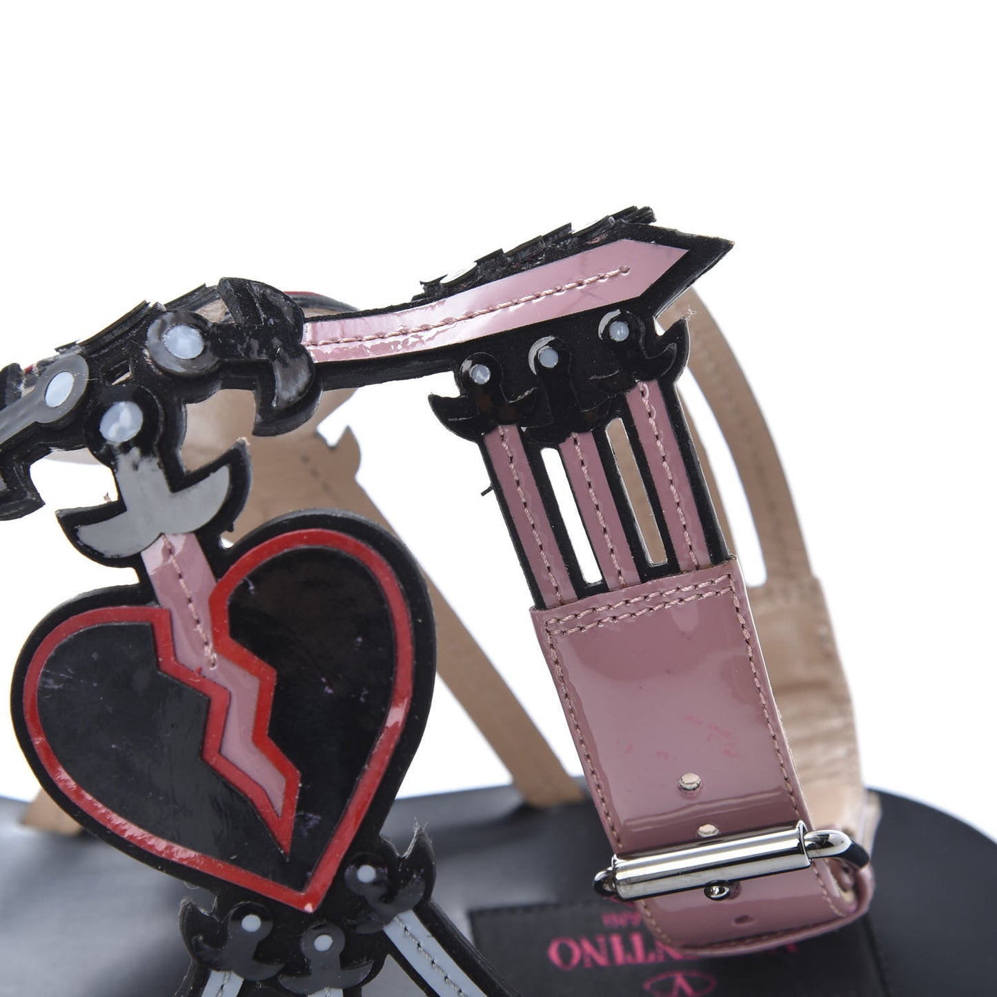 Nappa Loveblade Caged Flat Sandals 39 Black