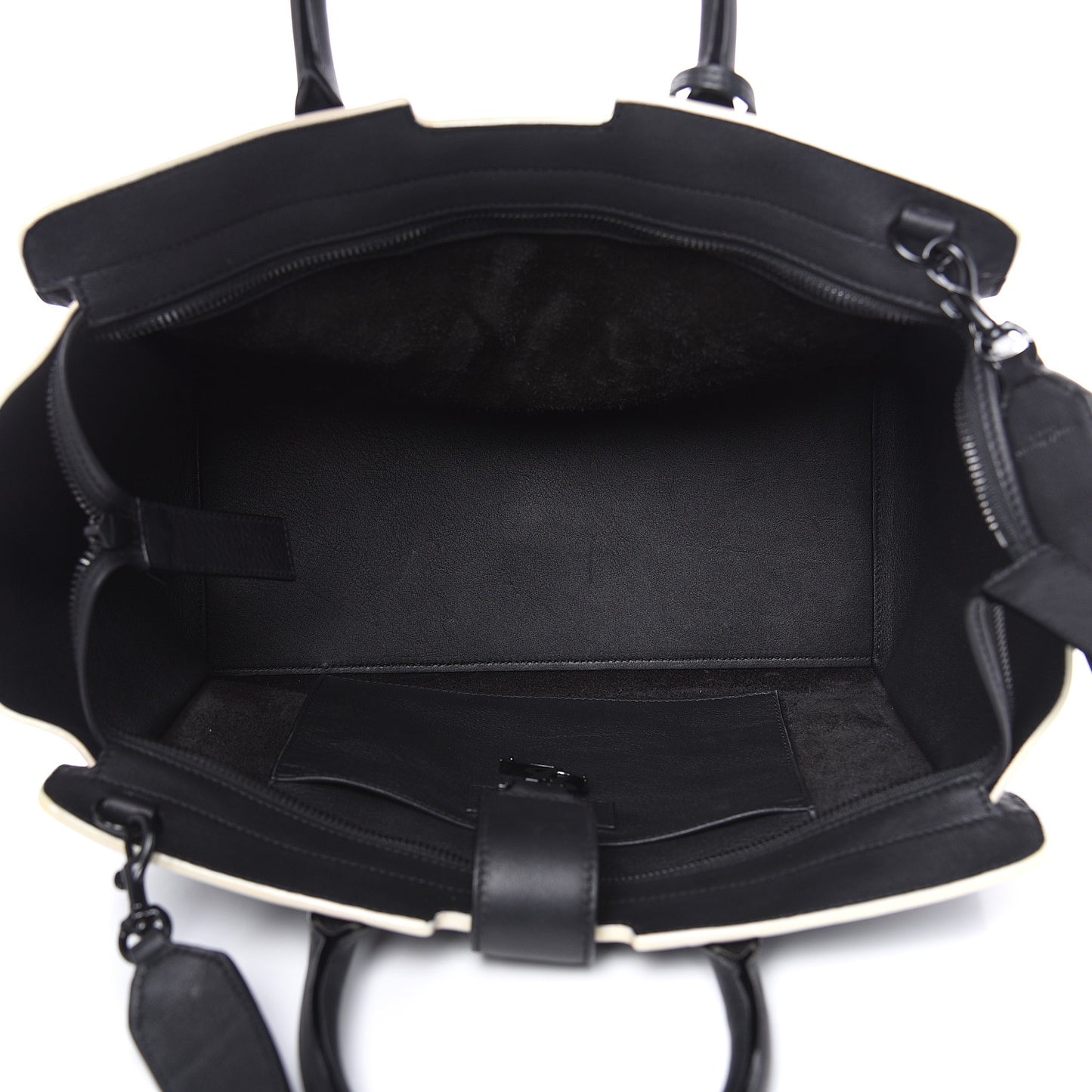 Calfskin Small Monogram Downtown Cabas Black White