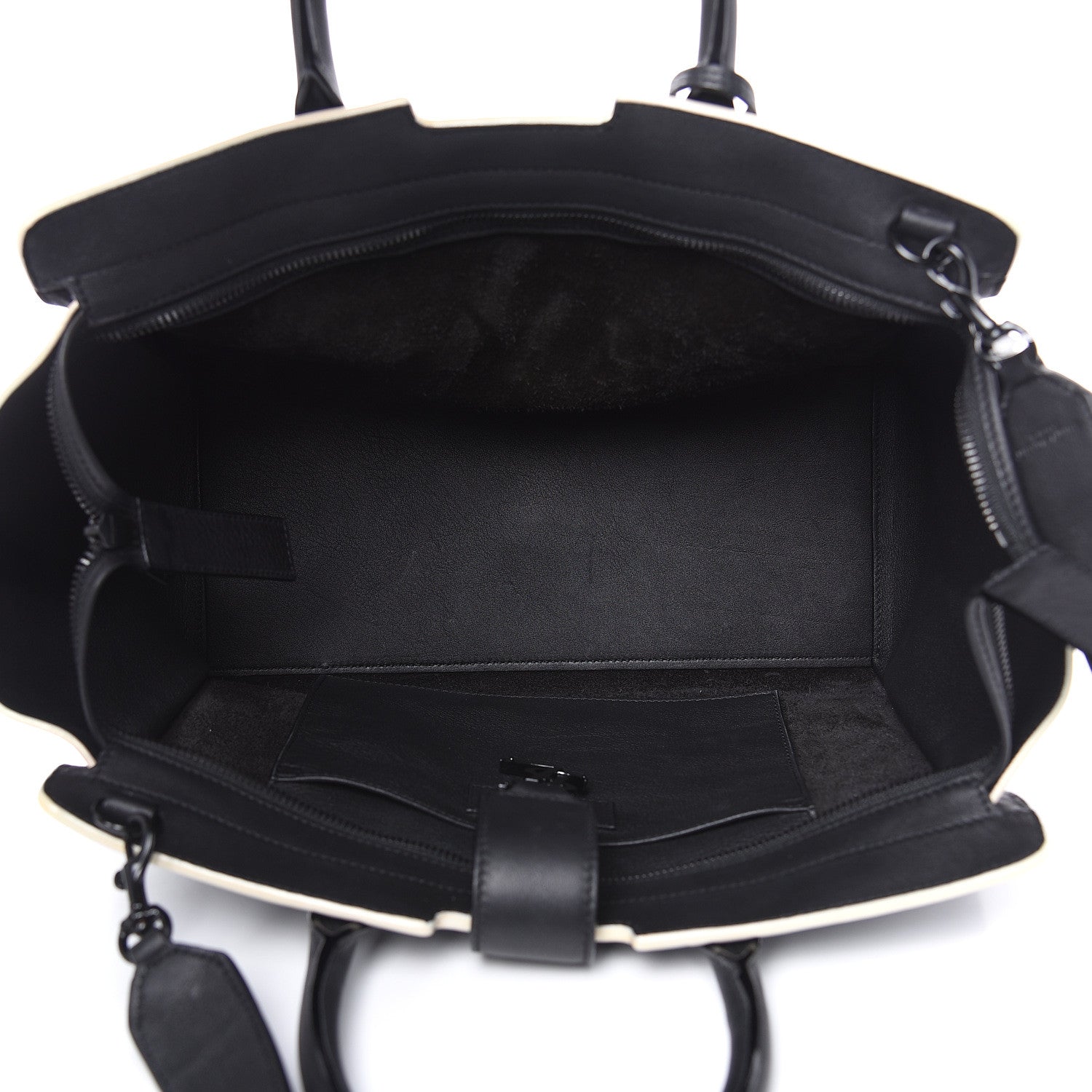 Saint Laurent Calfskin Small Monogram Downtown Cabas Black White 5 of 10