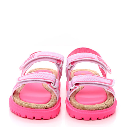 Christian Dior Technical Knit Jute Dioract 10mm Sandals 38 White Fuchsia 2 of 9