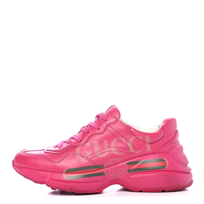 Gucci Calfskin Logo Womens Rhyton Sneakers 38.5 Box Pink 1 of 4