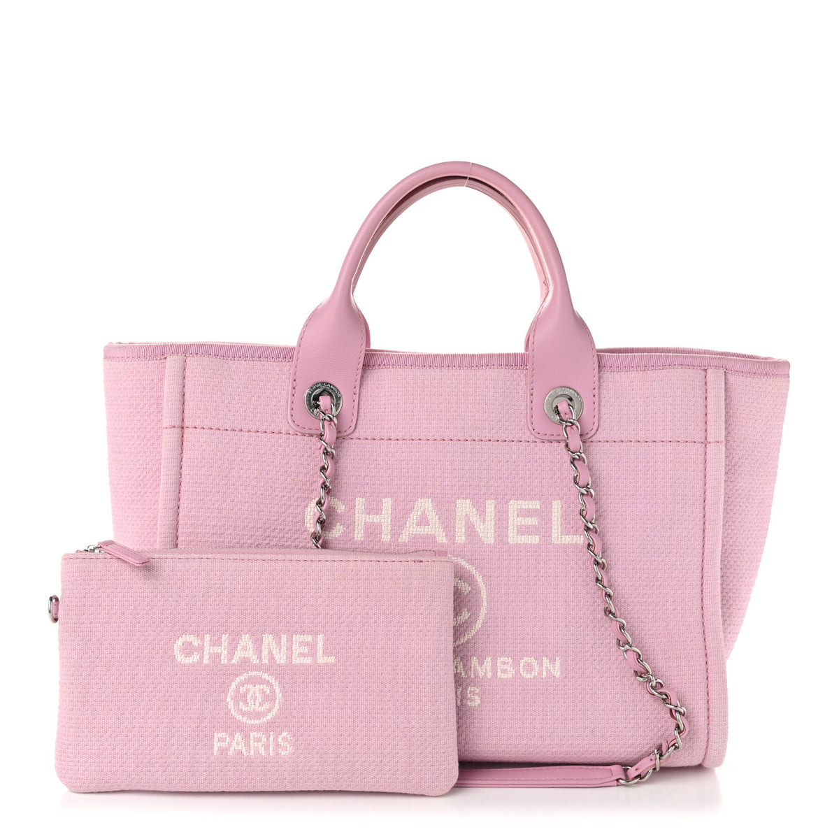 Chanel Mixed Fibers Small Deauville Tote Pink 3 of 11