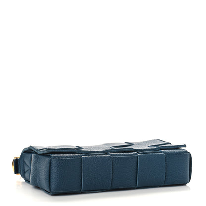 Bottega Veneta Grained Calfskin Maxi Intrecciato Cassette Crossbody Bag Deep Blue 4 of 8