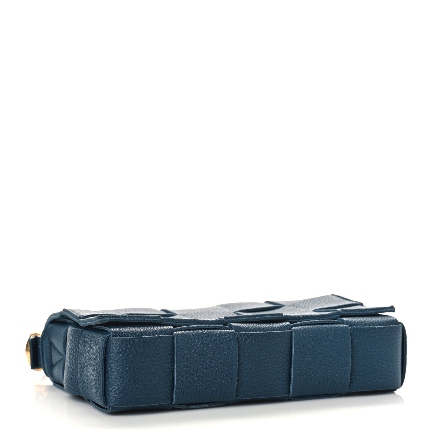 Grained Calfskin Maxi Intrecciato Cassette Crossbody Bag Deep Blue