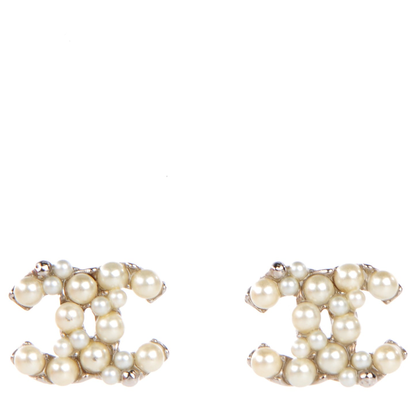 Pearl CC Earrings Silver