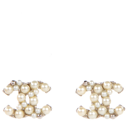 Chanel Pearl CC Earrings Silver 1 of 10