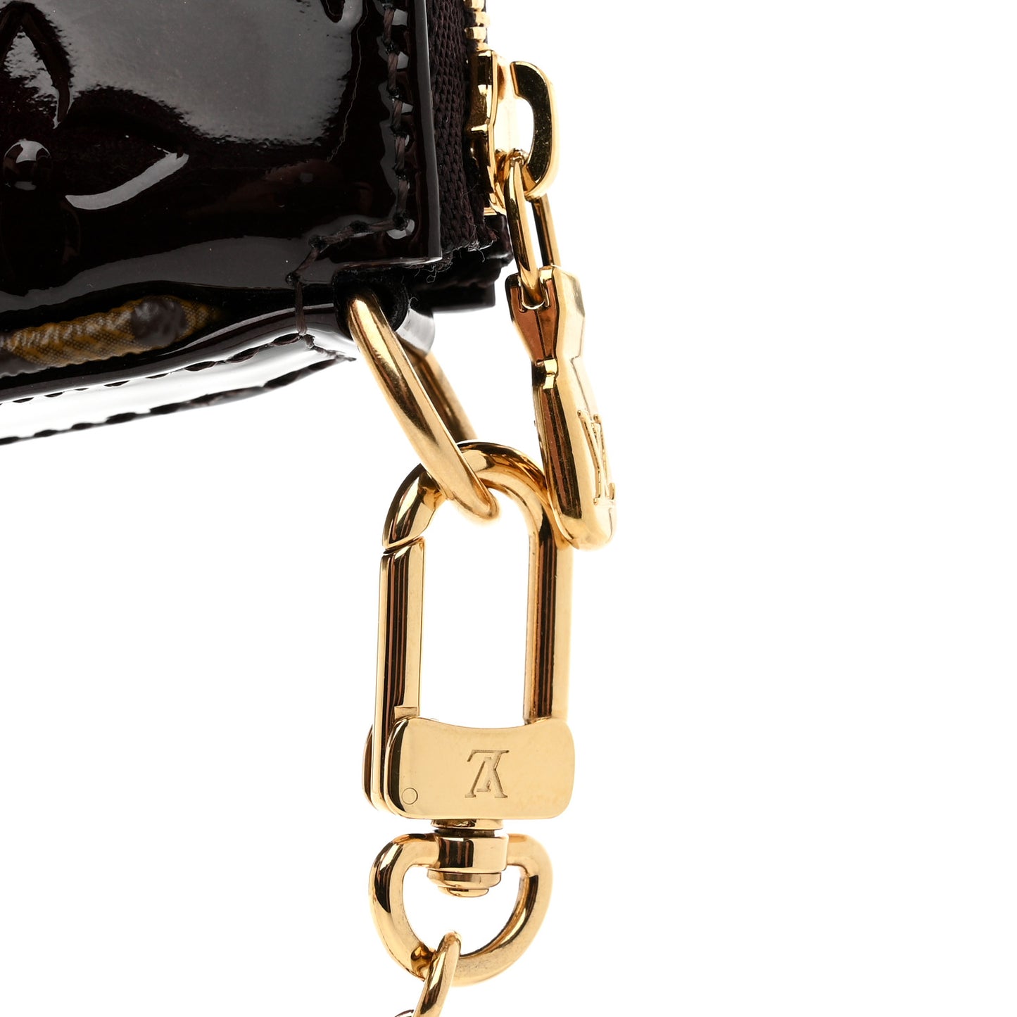 Vernis Monogram Mini Pochette Accessories Amarante