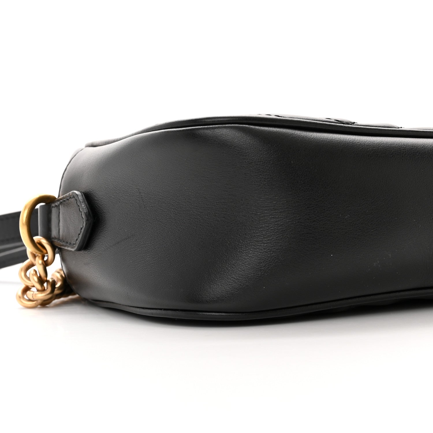 Gucci Calfskin Matelasse Small GG Marmont Chain Shoulder Bag Black 10 of 11
