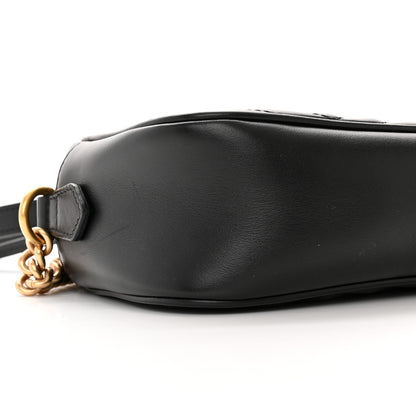Gucci Calfskin Matelasse Small GG Marmont Chain Shoulder Bag Black 10 of 11