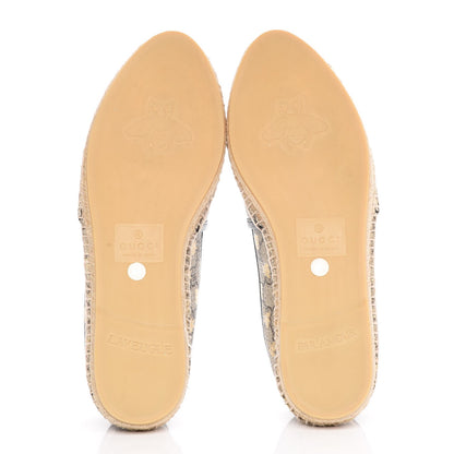 Gucci GG Supreme Monogram Bees Espadrille Flats 40 Beige Ebony Oro Black 5 of 9