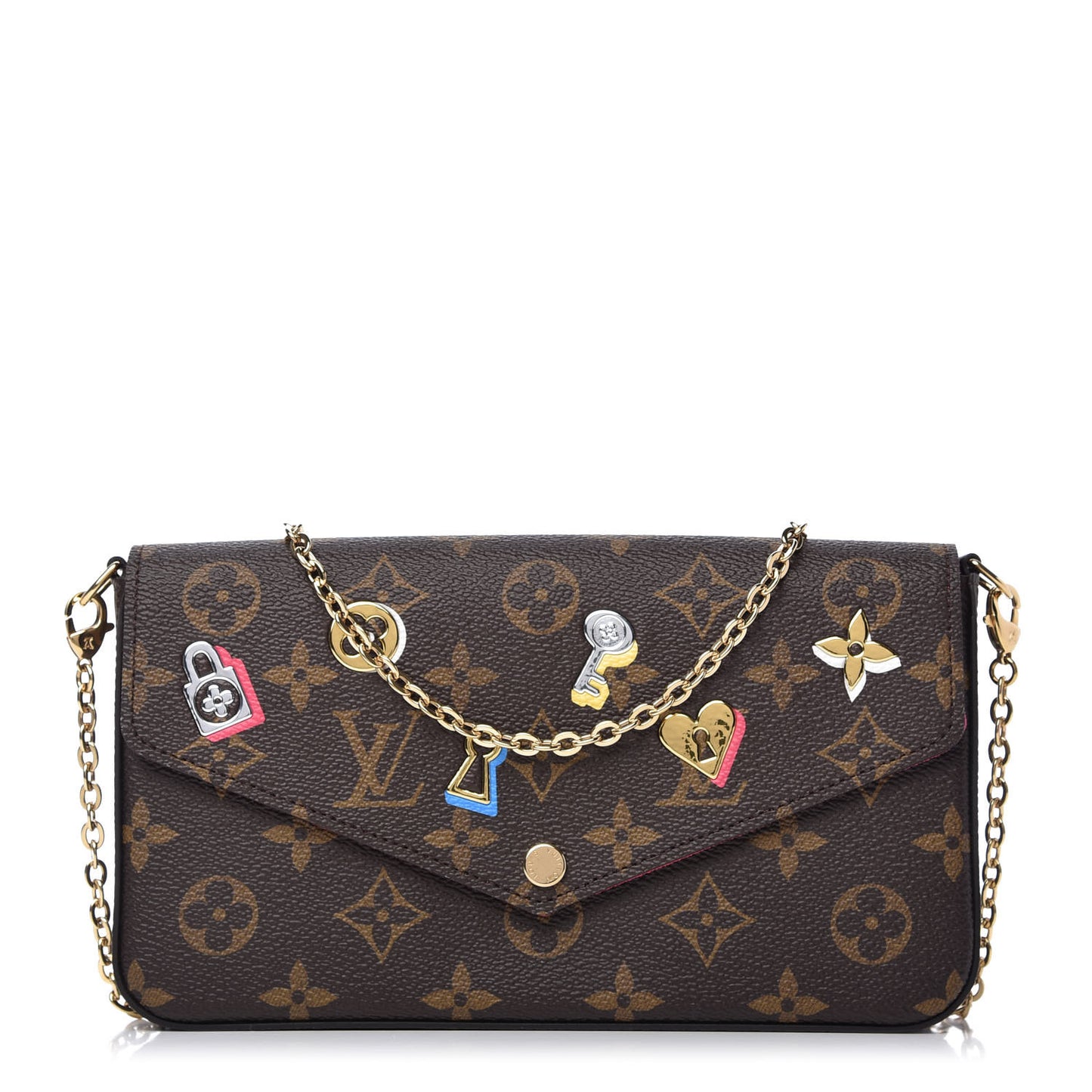 Monogram LV Love Lock Pochette Felicie Chain Wallet