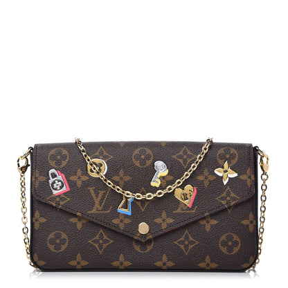 Louis Vuitton Monogram LV Love Lock Pochette Felicie Chain Wallet 1 of 11