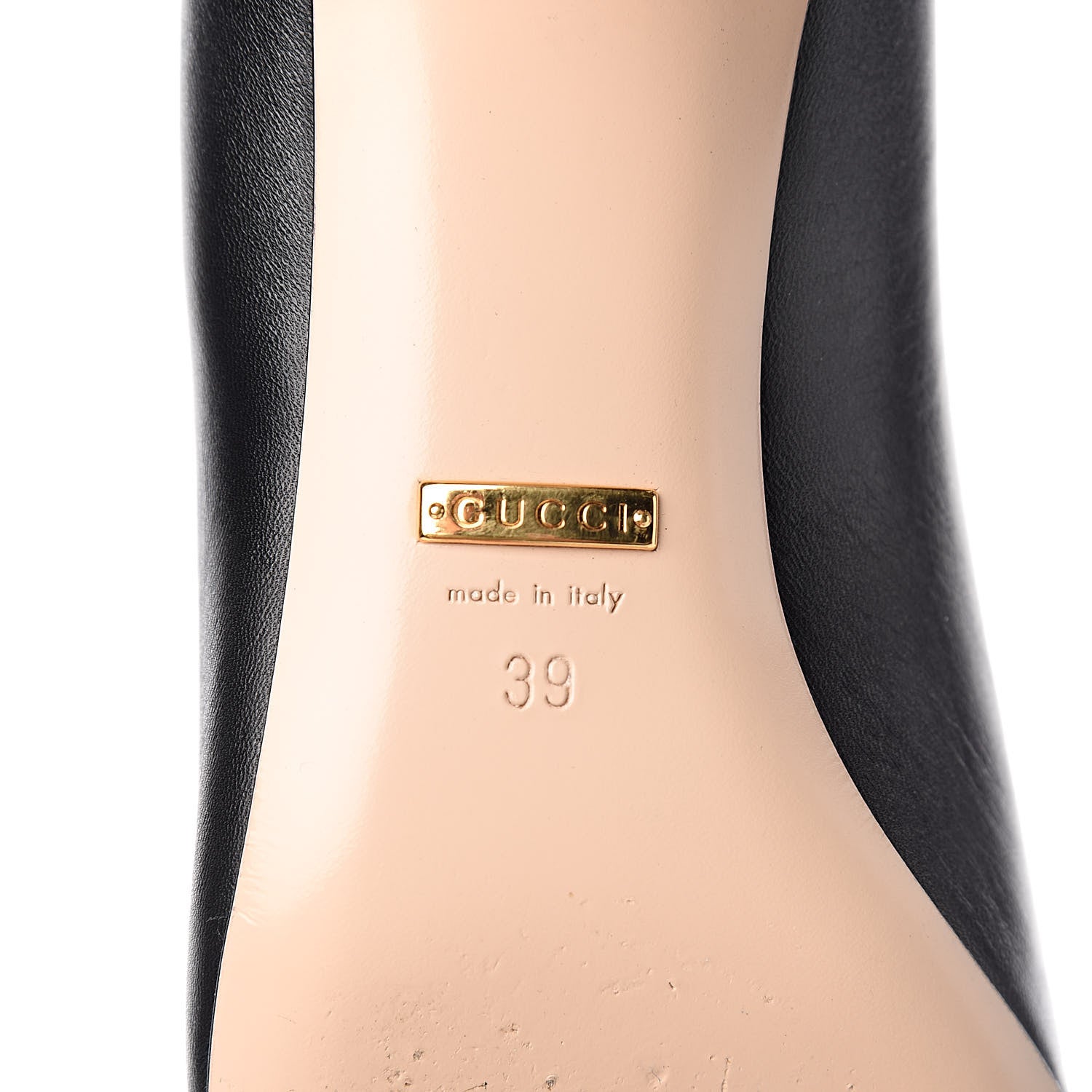 Gucci Malaga Kid Half Moon GG Square Toe Pumps 39 Black 7 of 10