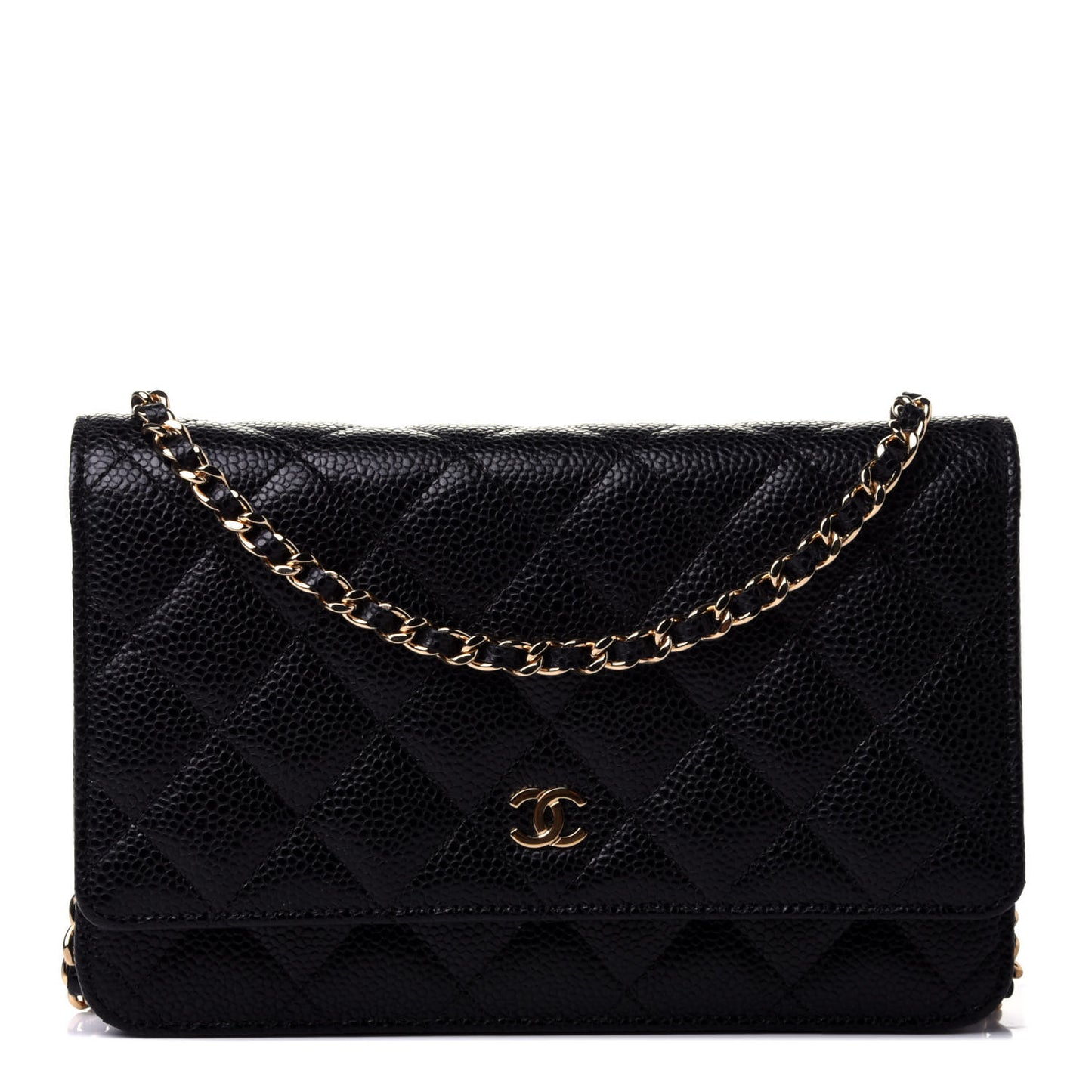 Caviar Quilted Wallet On Chain WOC Black