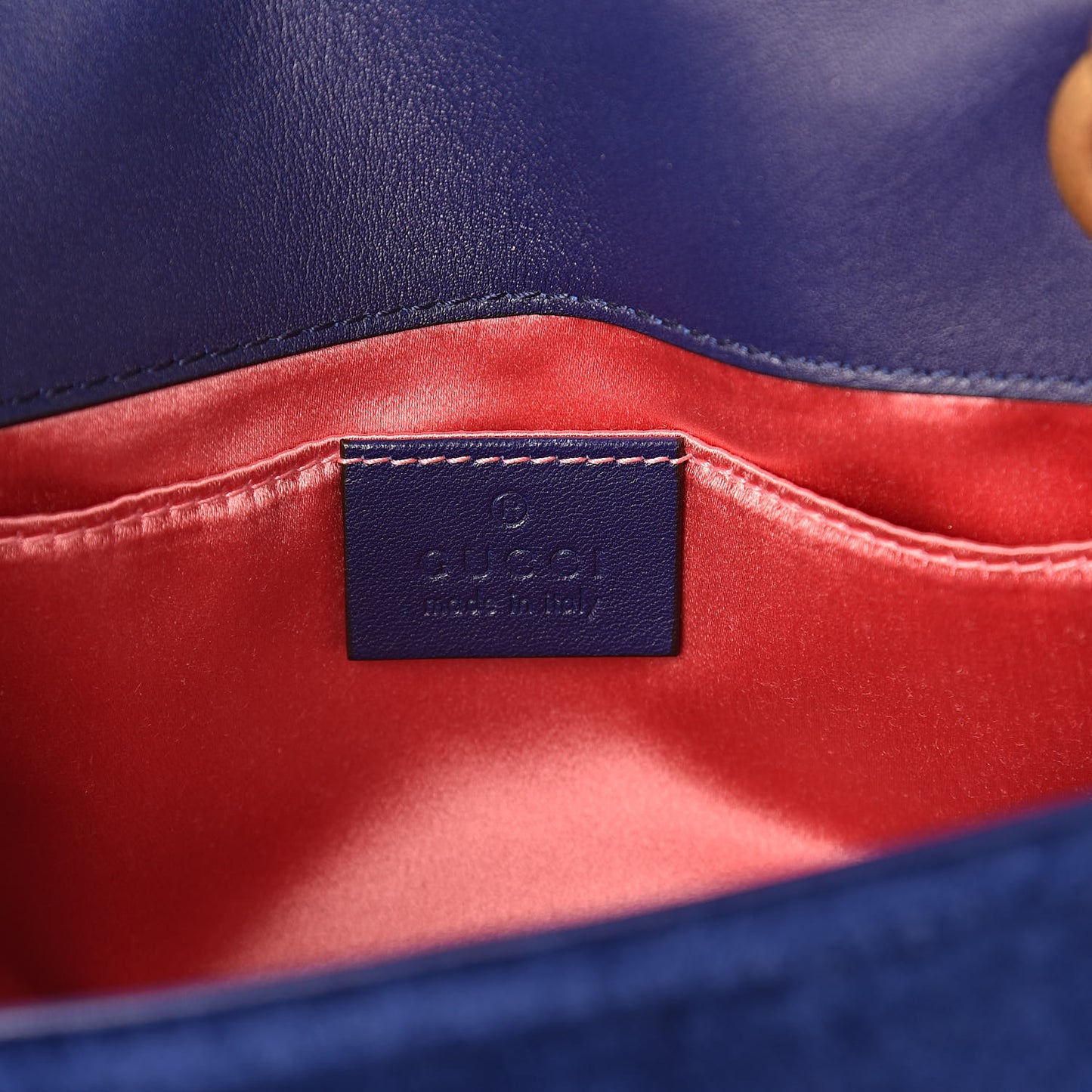 Velvet Matelasse Mini GG Marmont Shoulder Bag Cobalt Blue